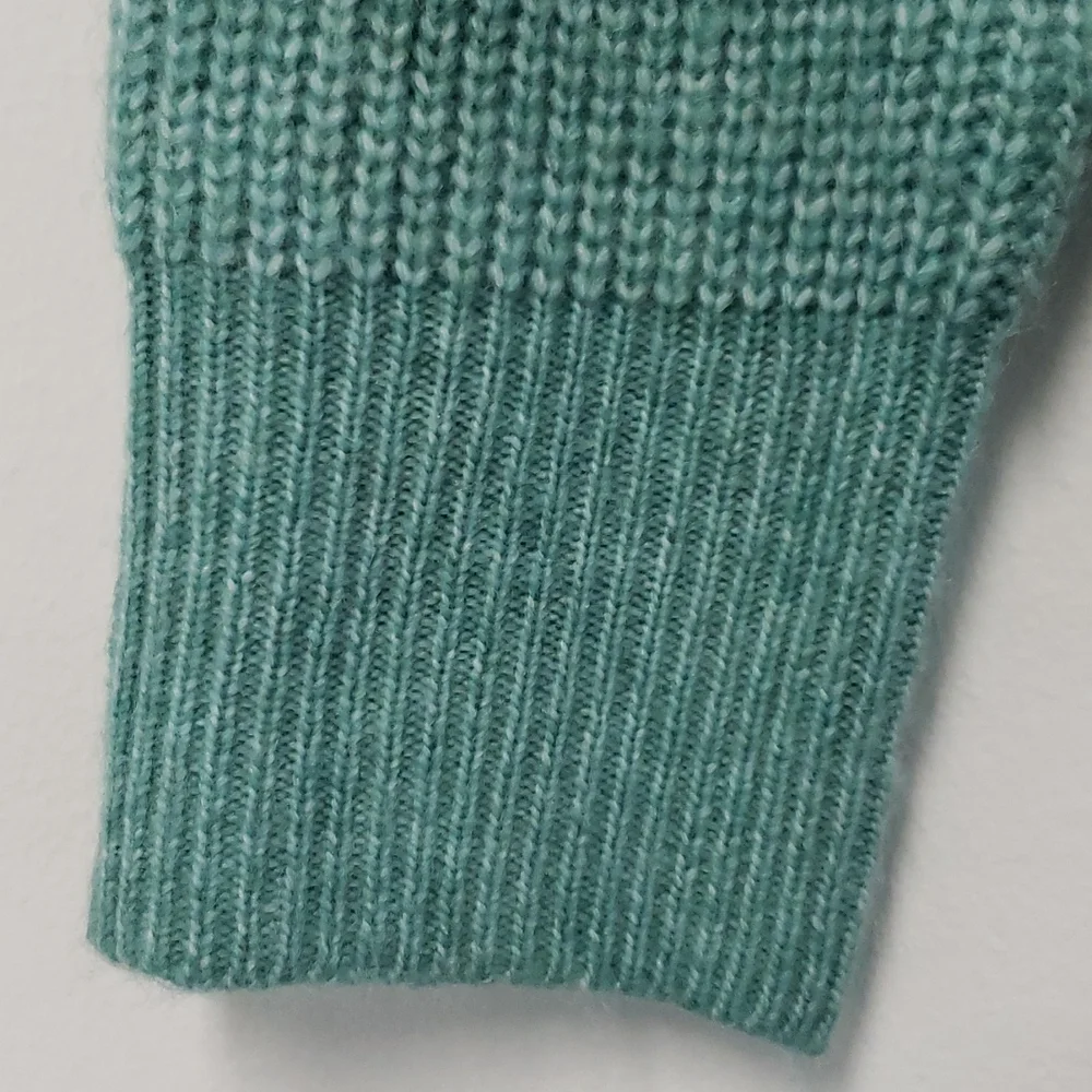 Slouchy Teal Knit Pullover‎ Sweater With Front Cut-outs Casual Unique Size XL